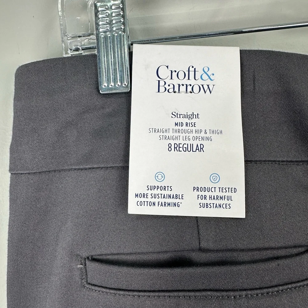 Croft & Barrow NWT Straight Leg The Effortless Stretch Pull On Pant Size 8 NEW